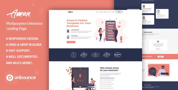 Aman — Multi-Purpose Template with Unbounce Page Builder