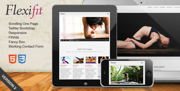 FlexiFit - One Page Scrolling Html5 Template