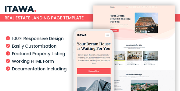 Itawa — Real Estate Landing Page Template