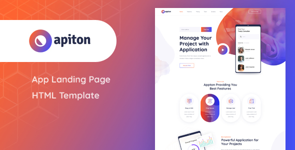 Apiton - App Landing Page HTML Template