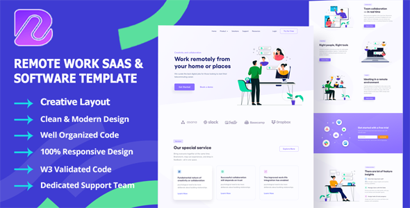 Aviola - Remote Work Software Agency Template