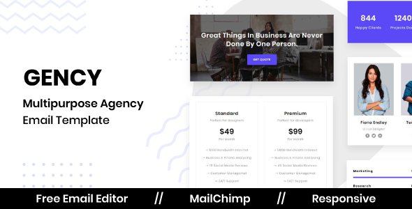 Gency - Agency Email Template With Free Email Editor