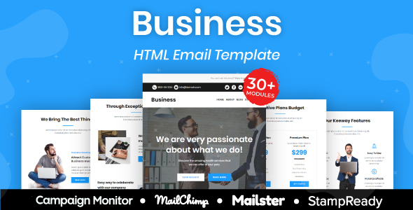 Business - Multipurpose Responsive Email Template 30+ Modules Mailchimp