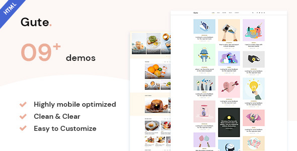 Gute | Minimalist Blog HTML5 Template