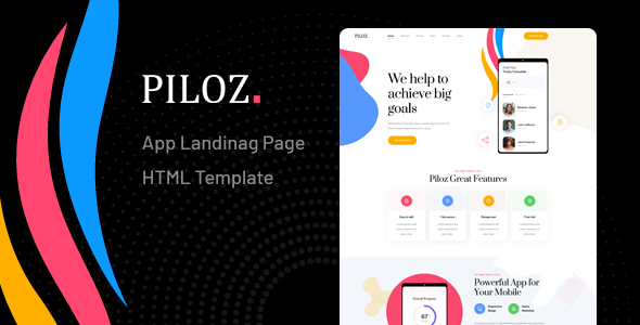 Piloz - App Landing Page HTML Template