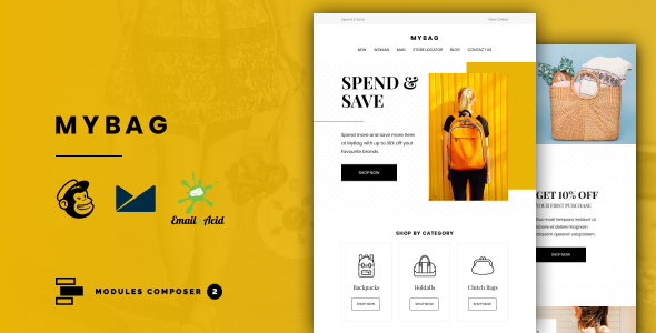 MyBag - E-commerce Responsive Email for Fashion & Accessories with Online Builder