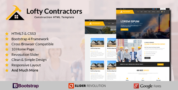 Lofty Contractors - Responsive HTML Template
