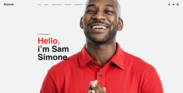 Simone - Onepage Personal CV/Resume HTML Template