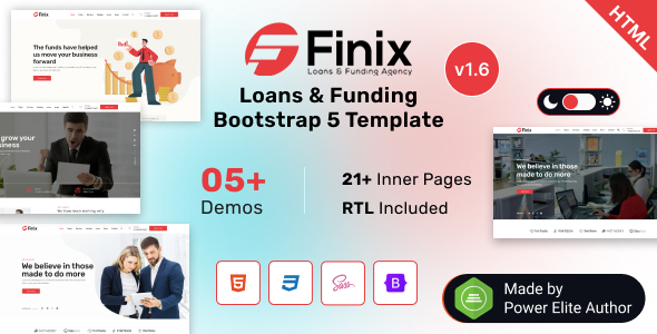 Finix - Loans & Funding Bootstrap 5 Template for Finance & Credit Business