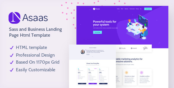 Asaas - Saas Landing Page HTML Template