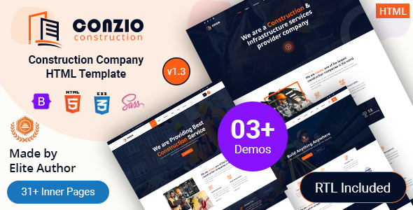 Conzio - Construction Company Bootstrap 5 Template