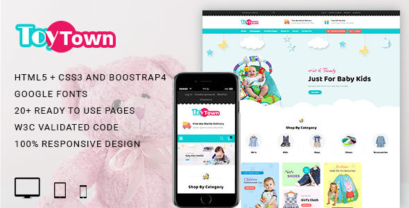 Toytown Kids Clothing & Toys Responsive HTML Template