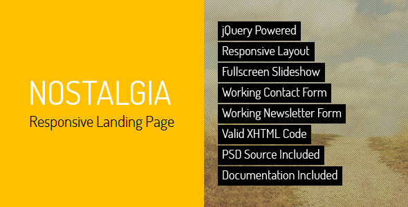 Nostalgia - Responsive Landing Page
