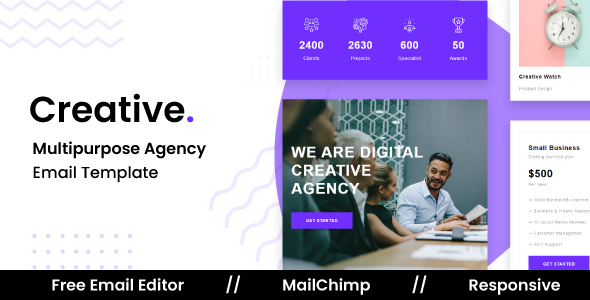 Creative - Responsive Email Template For Agency With Free Email Editor