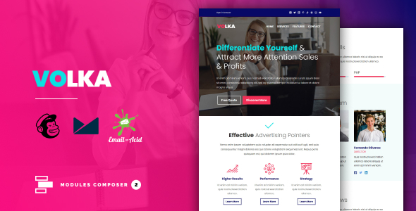 Volka - Responsive Email for Agencies, Startups & Creative Teams with Online Builder