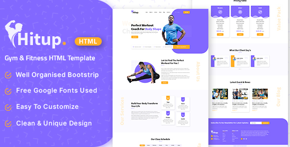 Hitup - Fitness and Gym HTML Template