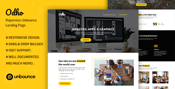 Odho — Responsive Unbounce Landing Page Template