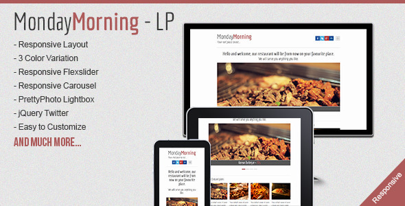 MondayMorning - Food Responsive Landing Page