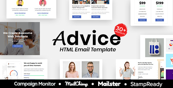 Advice - Multipurpose Responsive Email Template 30+ Modules Mailchimp