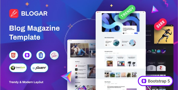 Blogar: Blog Magazine HTML Template