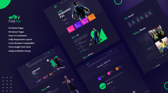 Footme - Football Player Portfolio HTML Templates