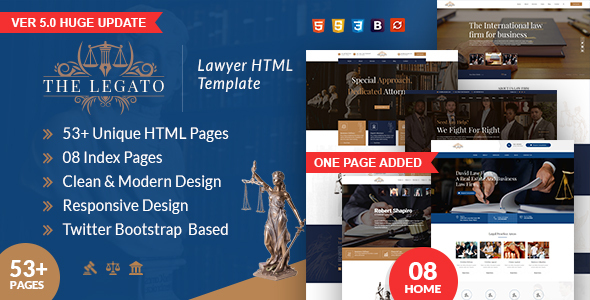 The Legato Lawyer Attorney and CA HTML Template
