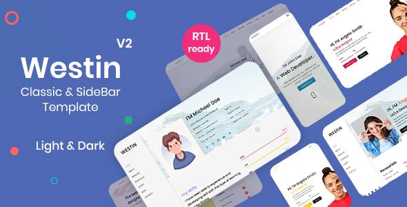 Westin - Bootstrap 4 Personal, portfolio and resume template + RTL