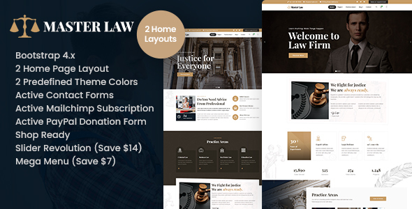 Masterlaw - Attorney Lawyer HTML Template