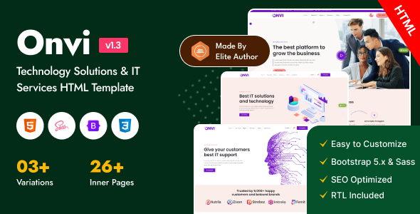 Onvi - Technology Solutions & IT Services Bootstrap 5 Template