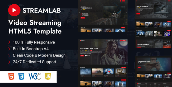 Streamlab - Video Streaming HTML Template