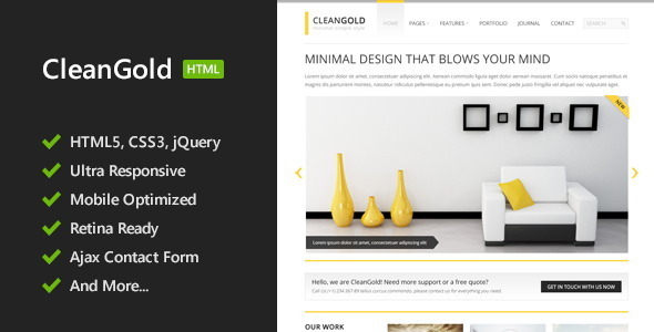 CleanGold - HTML5 Site Template