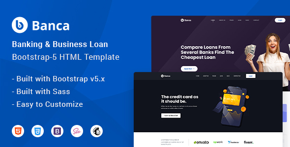 Banca - Banking & Business Loan Bootstrap-5 HTML Website  Template