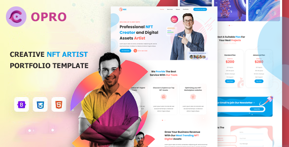 Opro - NFT Artist Portfolio Boostrap 5 Template