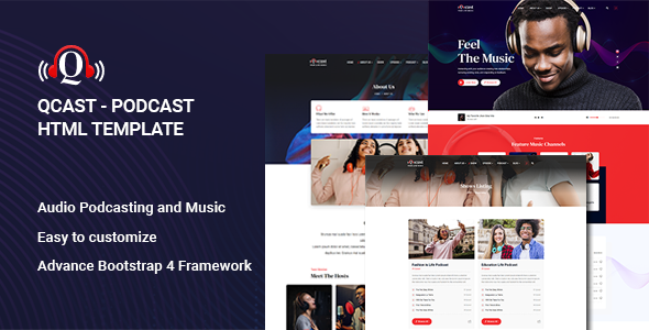 Qcast - Podcast HTML Template