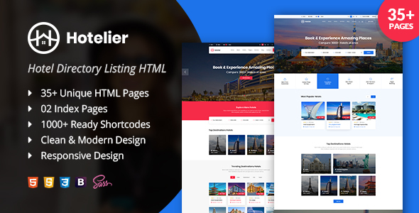 Hotelier directory listing HTML template