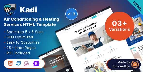 Kadi - Air Conditioning & Heating Services Bootstrap 5 Template