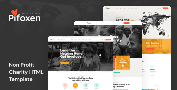Pifoxen - Non Profit Charity HTML Template
