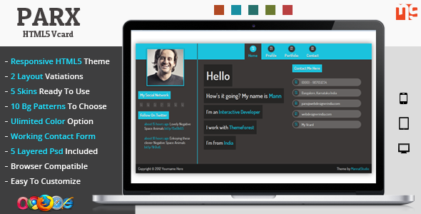 Parx - Responsive Vcard Template