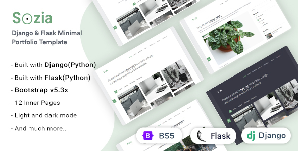 Sozia - Django and Flask Minimal Portfolio Template