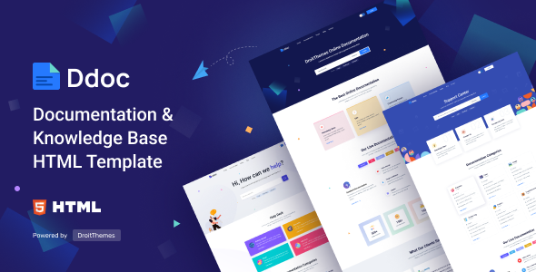 DDoc - Documentation and Knowledgebase HTML Template
