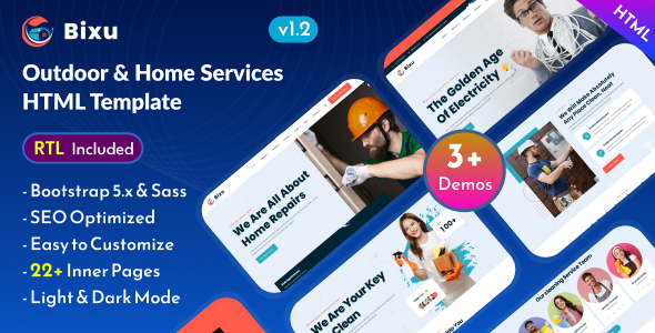 Bixu - Outdoor & Home Services Bootstrap 5 Template