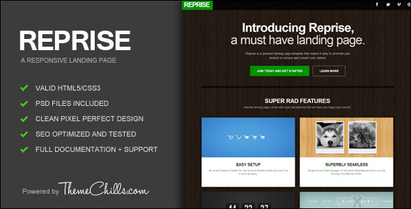 Reprise Responsive Landing Page