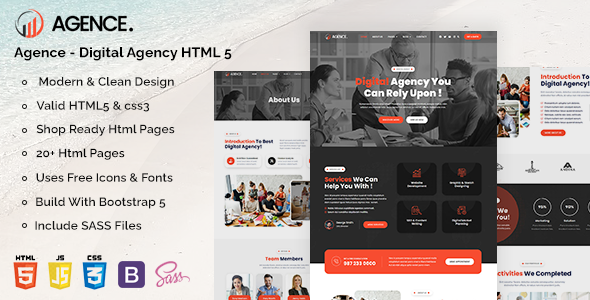 Agence - Digital Agency HTML Template