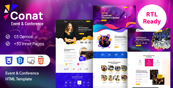 Conat | Event & Conference HTML Template + RTL Ready