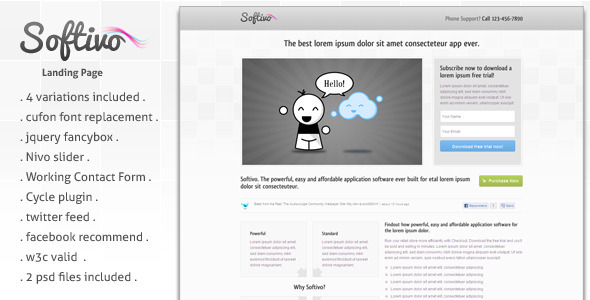 Softivo Landing Page