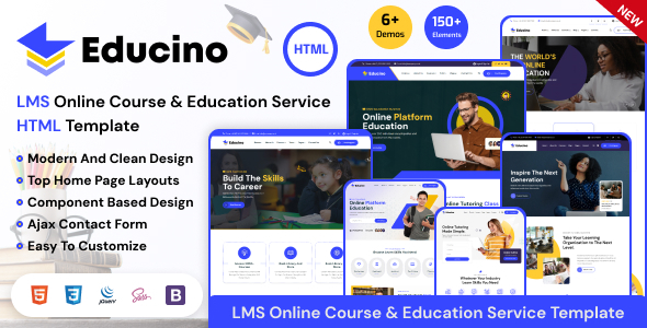 Educino - Teacher Course & Education Service HTML Template