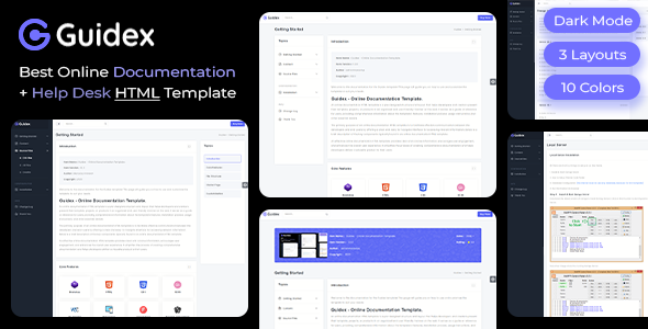 Guidex - Online Documentation HTML Template + Help Desk + Knowledge Base + Forum