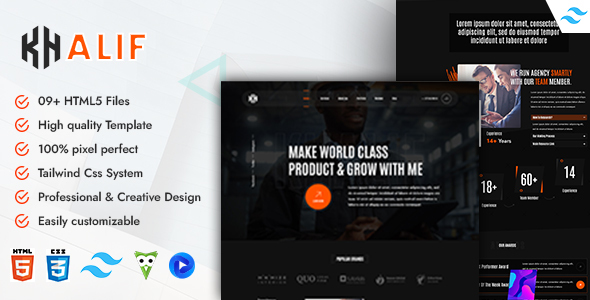 Khalif - Tailwind Creative Portfolio HTML5 Template