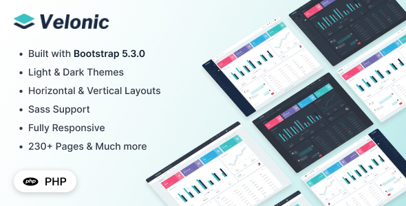 Velonic - PHP Admin & Dashboard Template