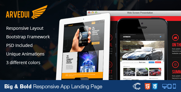 Arvedui - Big Responsive Landing Page Template